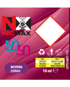 NIC MAX - BASE 50/50 DA 10ML - 20MG DI NICOTINA