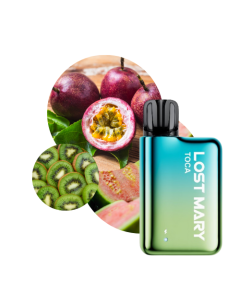 LOST MARY - KIT TOCA METAL KIWI PASSION FRUIT GUAVA CON POD PRECARICATA 20MG DI NICOTINA 