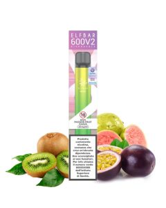 ELF BAR - USA E GETTA 600 V2 - KIWI PASSION FRUIT GUAVA 20MG NICOTINA 